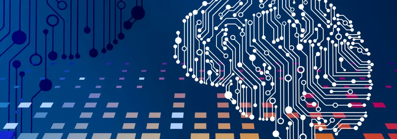 Ilustración de un cerebro formado por circuitos electrónicos